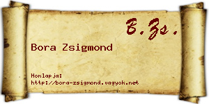 Bora Zsigmond névjegykártya